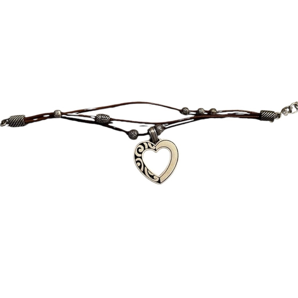 Brighton silver heart and rope bracelet